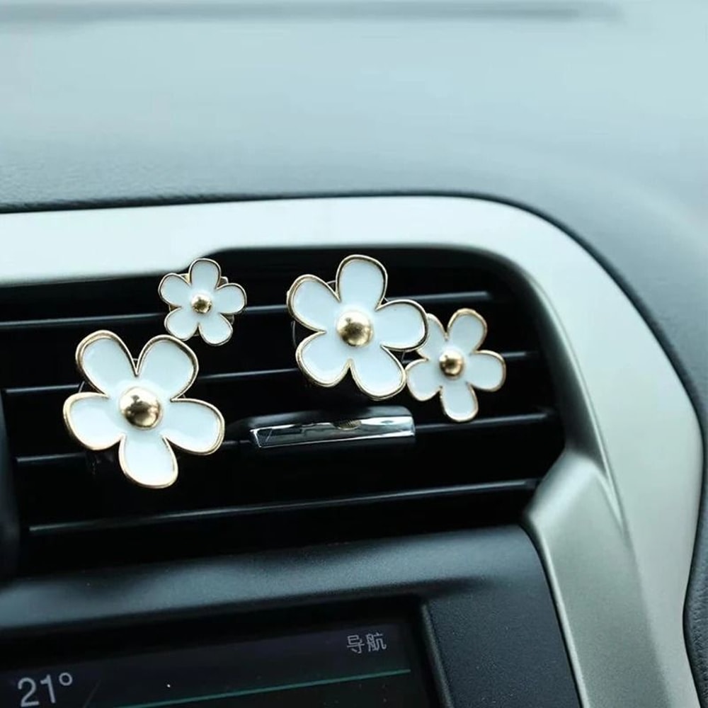 Cute Floral Car Air Vent Perfume Clip For Girly Interior Decor 4