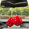 Retro Plush Fuzzy Dice Hanging Car Mirror Decor 2