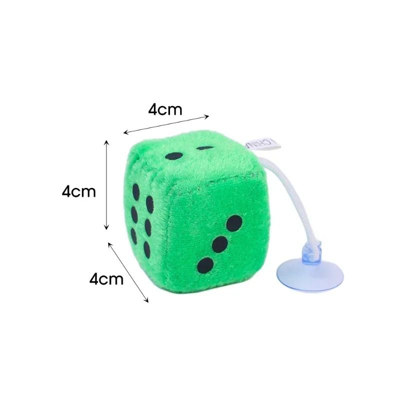 Retro Plush Fuzzy Dice Hanging Car Mirror Decor 5