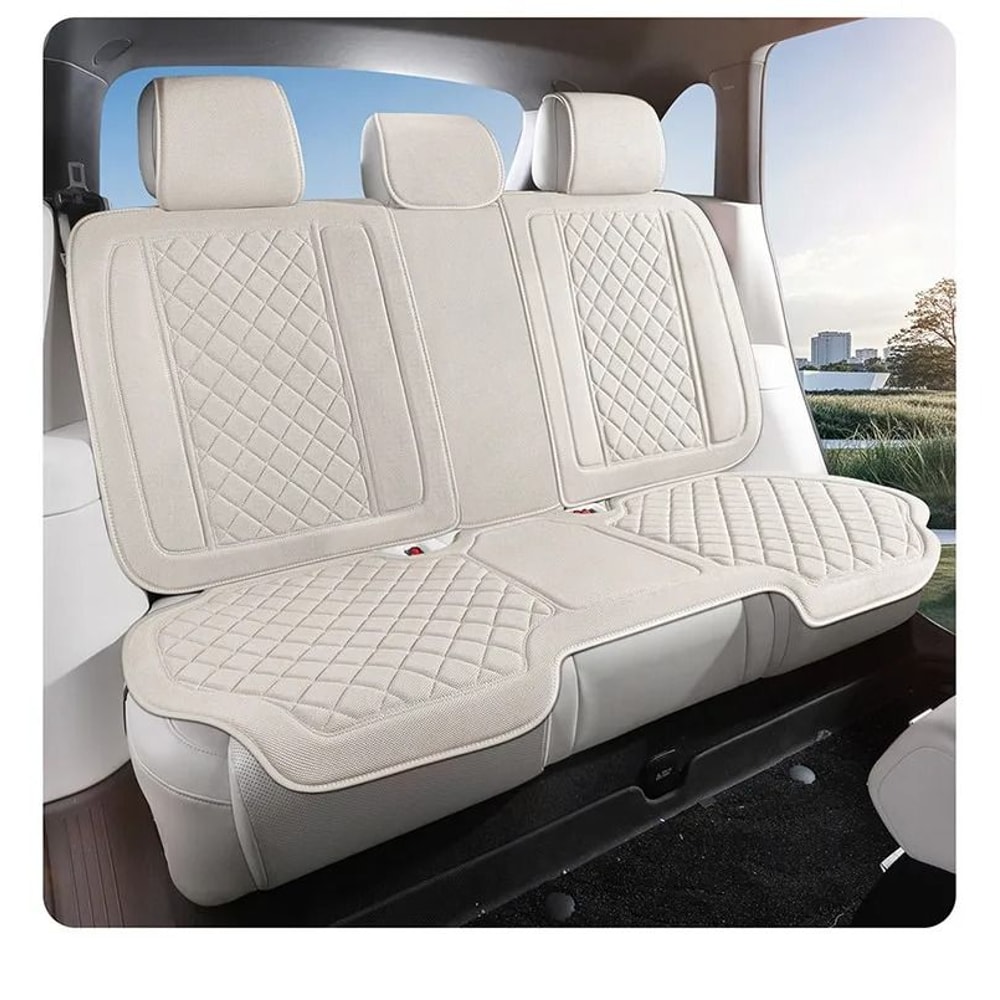 Luxury Linen Car Seat Cover Set For SUVs Sedans 2
