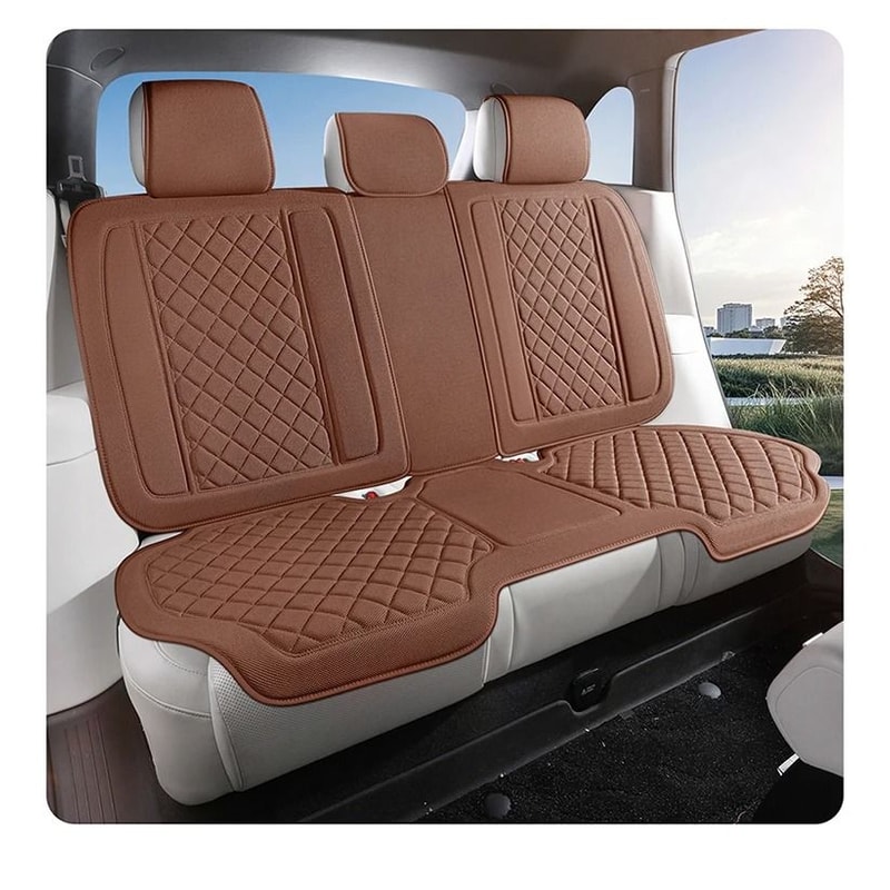 Luxury Linen Car Seat Cover Set For SUVs Sedans 19