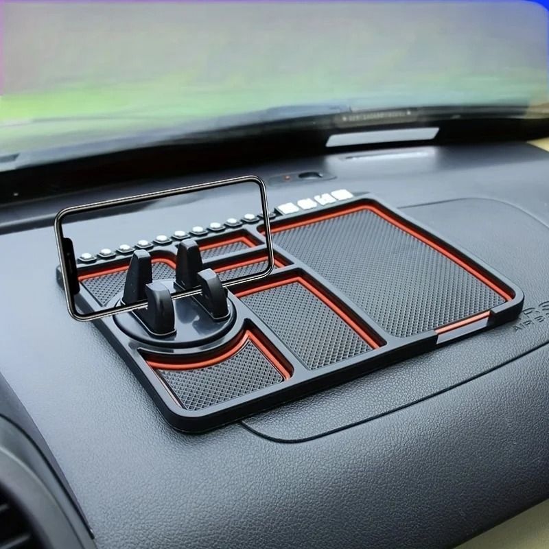 Multifunction Car Dashboard Pad With Phone Stand And Parking Number Display 0