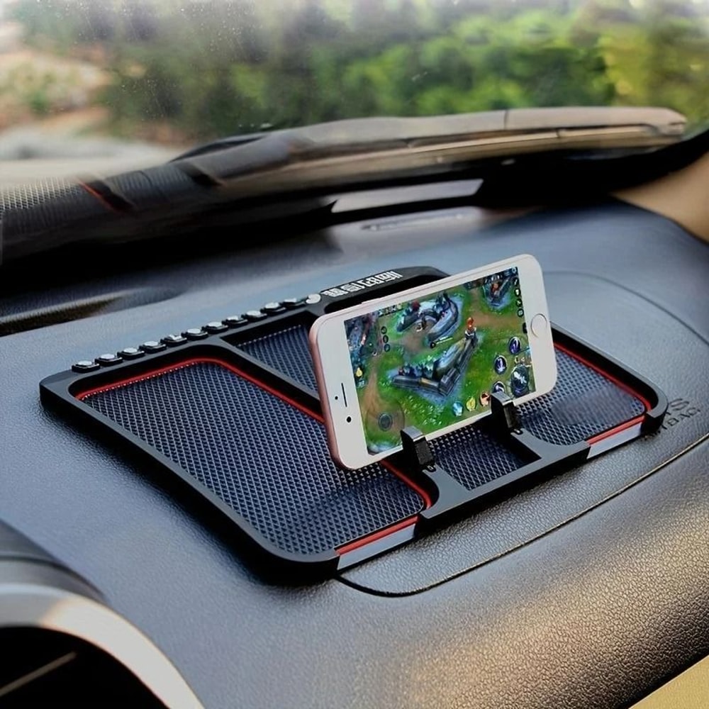 Multifunction Car Dashboard Pad With Phone Stand And Parking Number Display 3