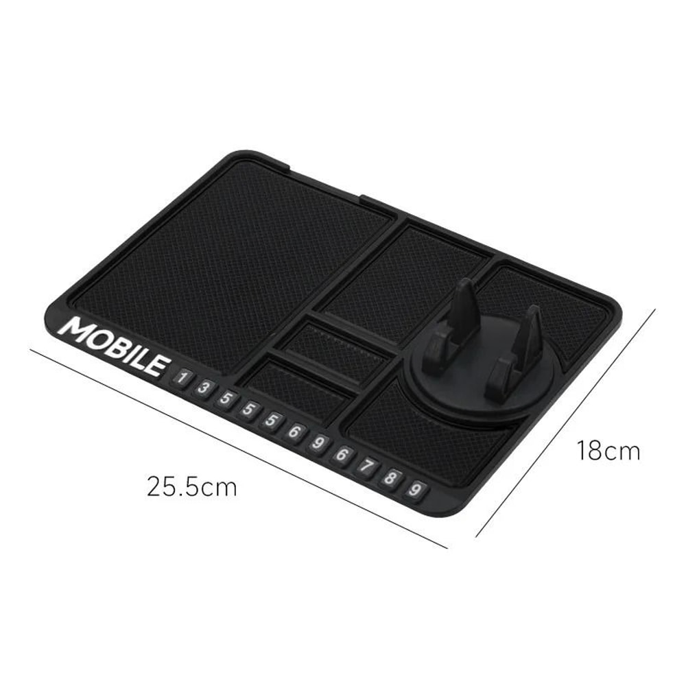 Multifunction Car Dashboard Pad With Phone Stand And Parking Number Display 7