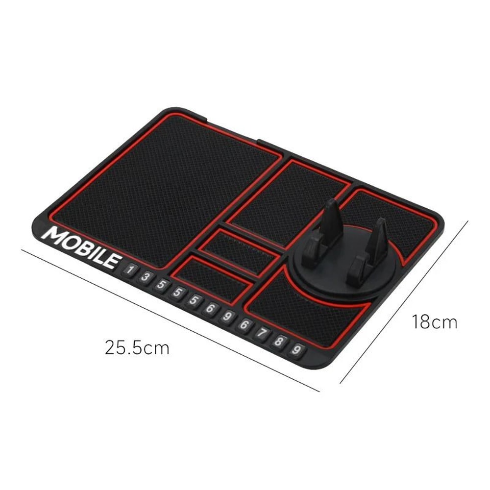 Multifunction Car Dashboard Pad With Phone Stand And Parking Number Display 8