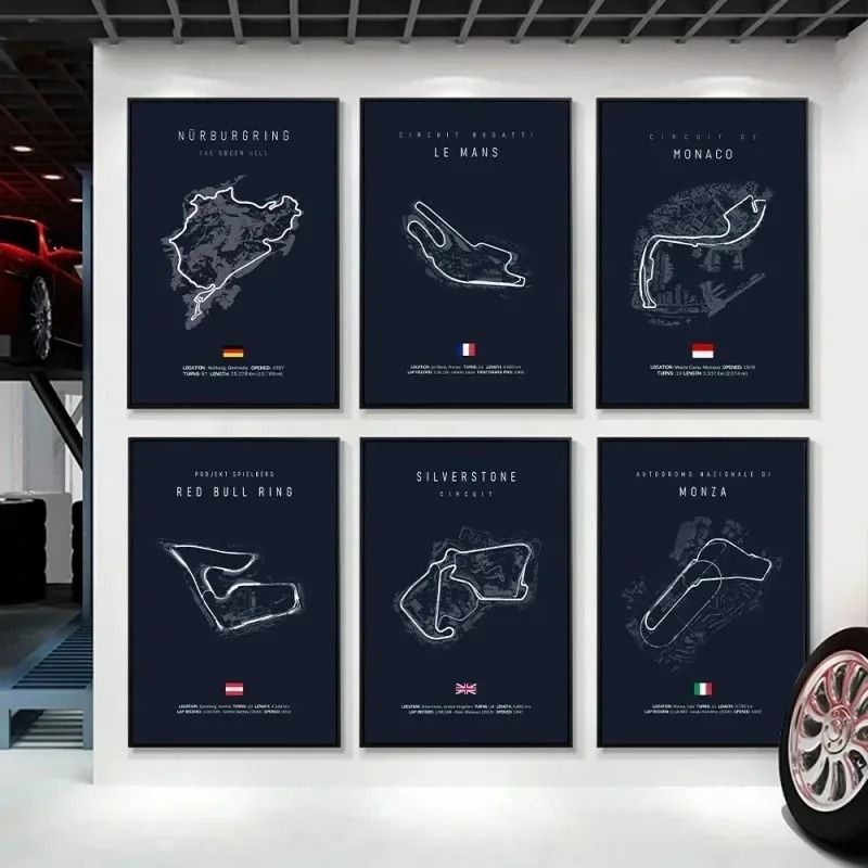 F1 Racing Circuit Canvas Wall Art For Motorsport Formula Racing Fans 0