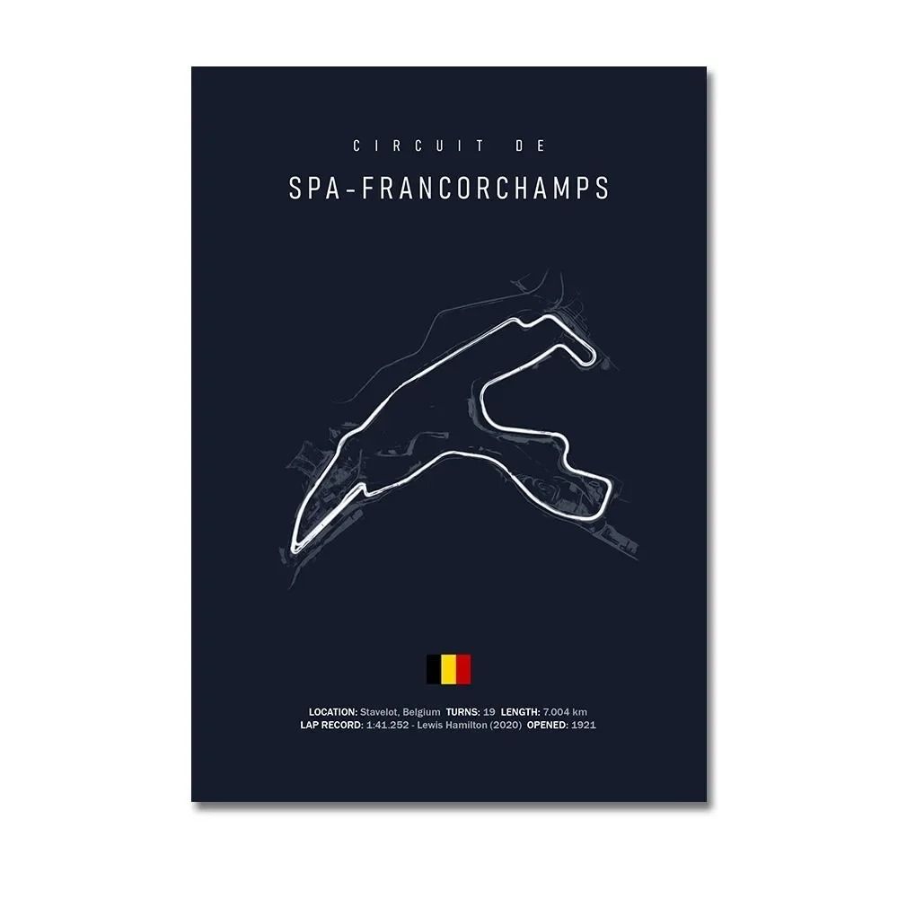 F1 Racing Circuit Canvas Wall Art For Motorsport Formula Racing Fans 17