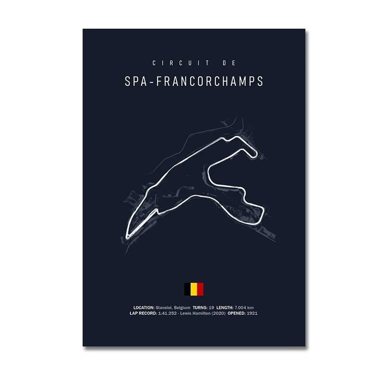 F1 Racing Circuit Canvas Wall Art For Motorsport Formula Racing Fans 17