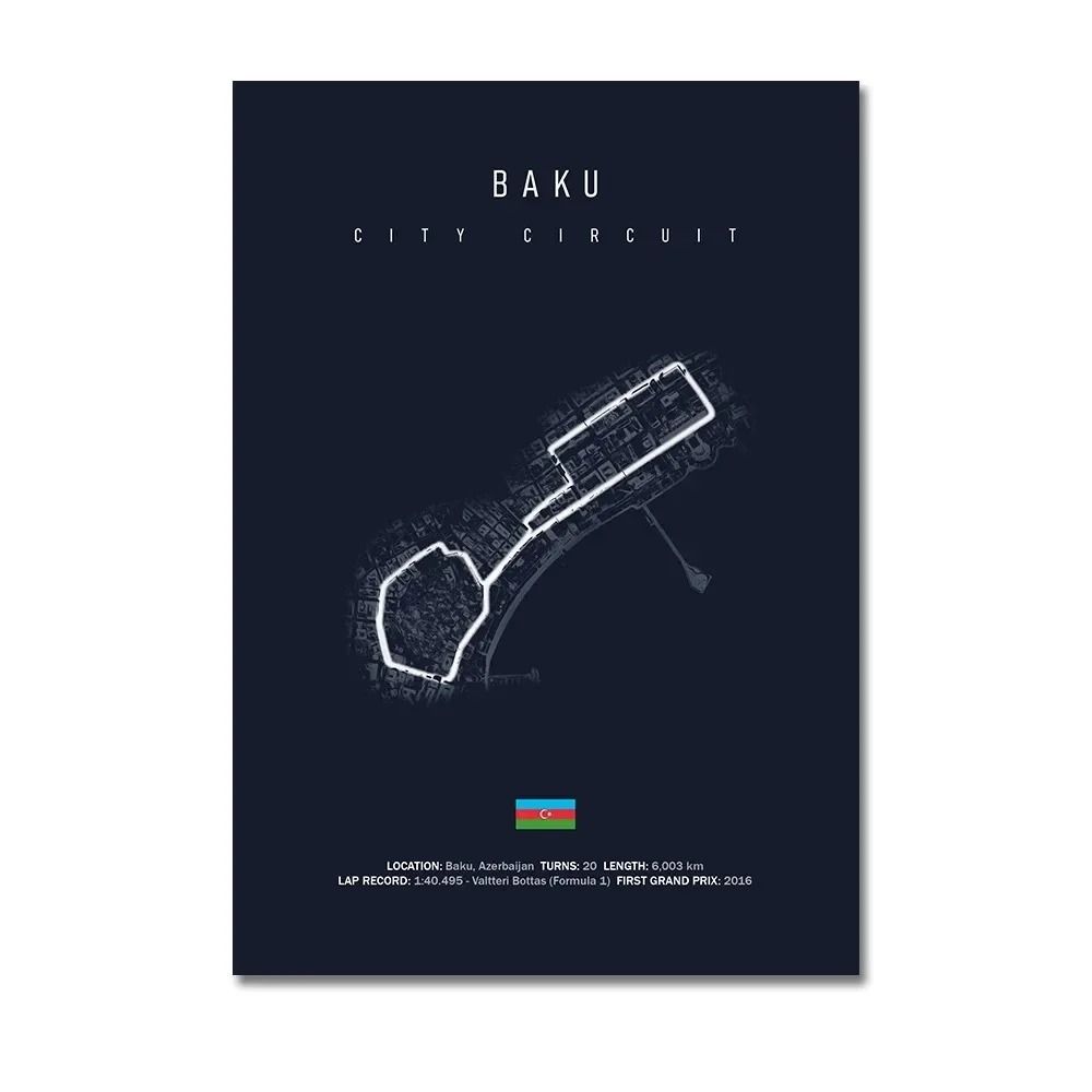 F1 Racing Circuit Canvas Wall Art For Motorsport Formula Racing Fans 26