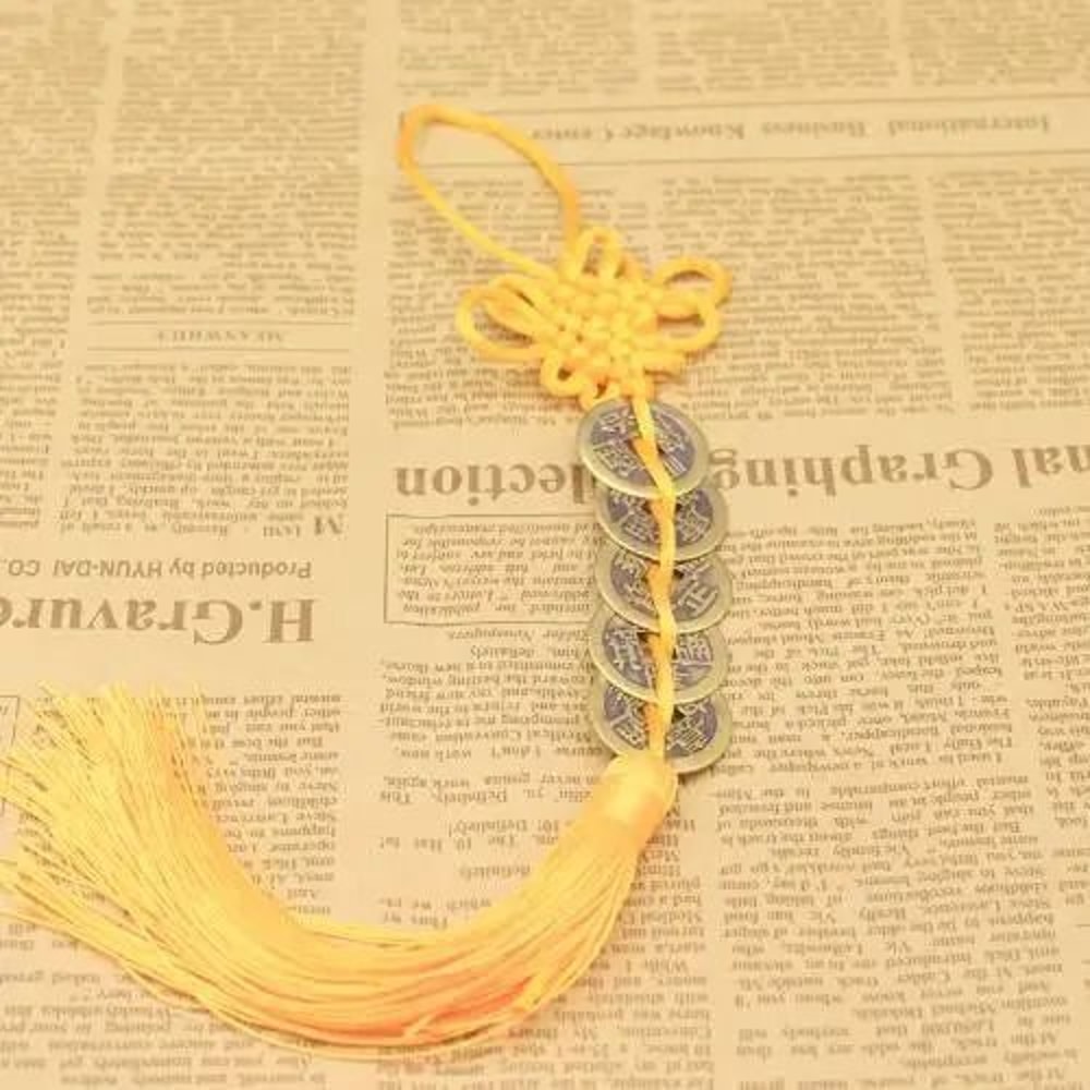 Chinese Knot Five Emperors Coin Lucky Charm Feng Shui Home Prosperity Decor 10