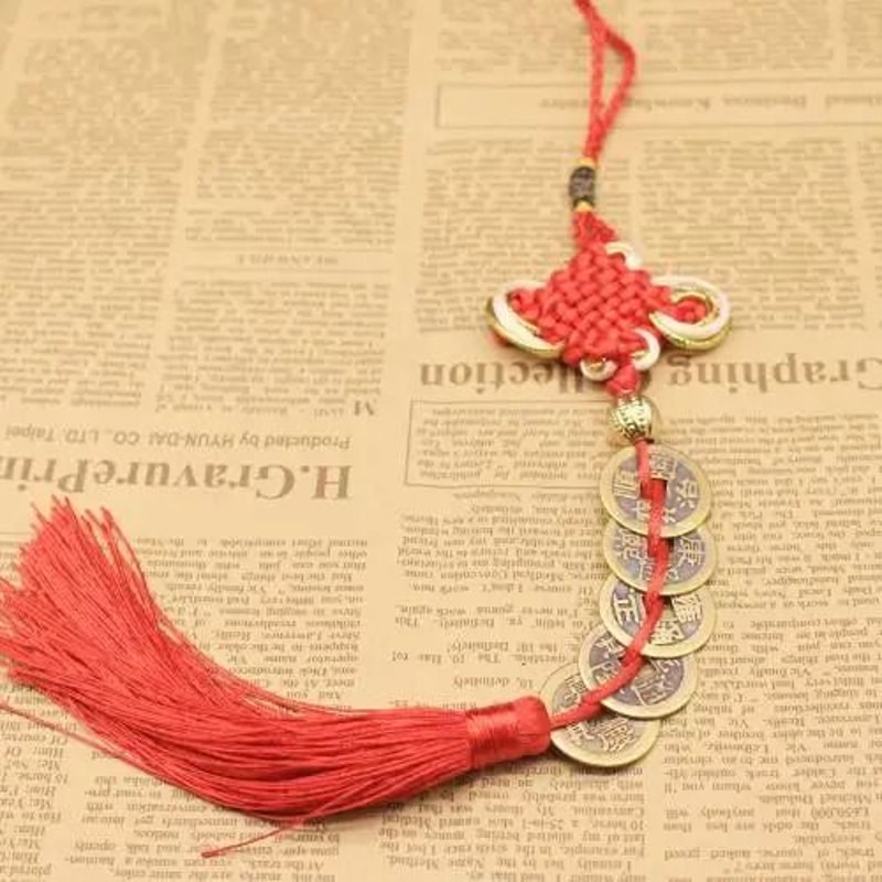 Chinese Knot Five Emperors Coin Lucky Charm Feng Shui Home Prosperity Decor 5