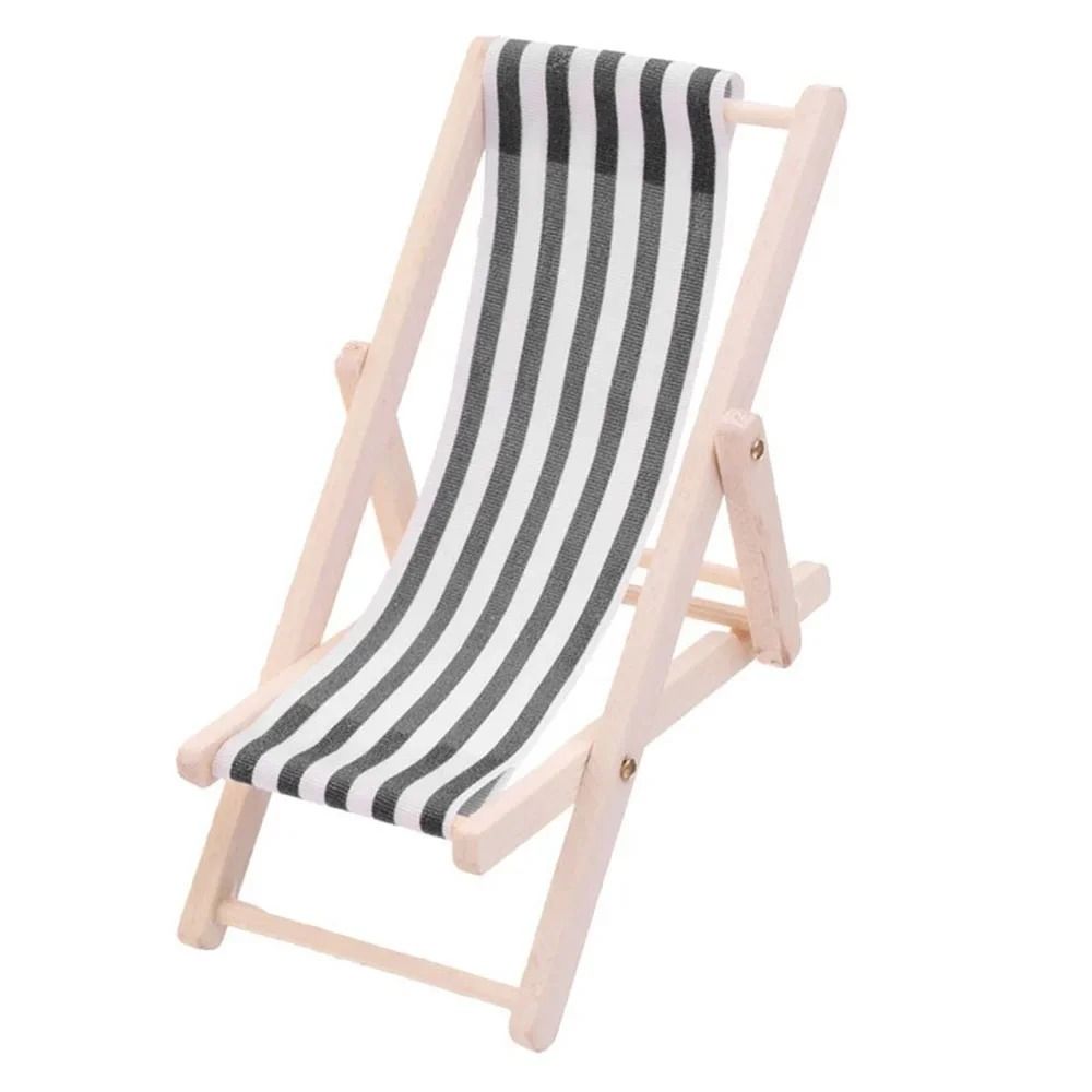 Mini Wooden Folding Beach Chair Set For 1to12 Dollhouse Miniature Beach Scenes 10