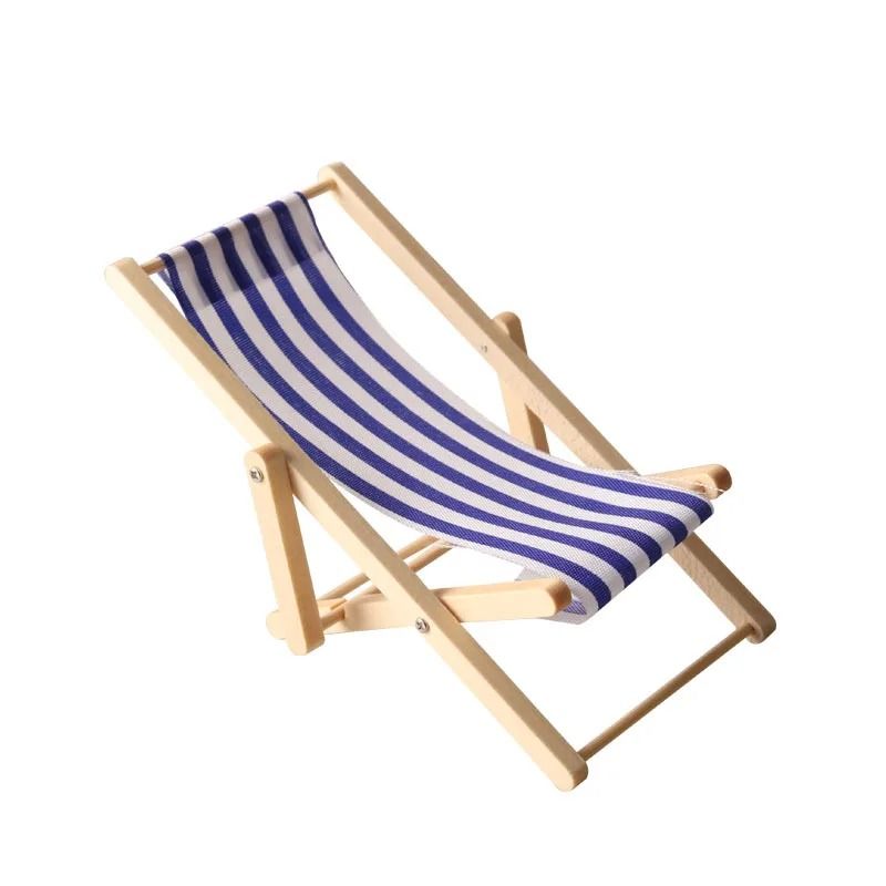 Mini Wooden Beach Chair Dollhouse Furniture For 1to12 Miniature Scenes 10