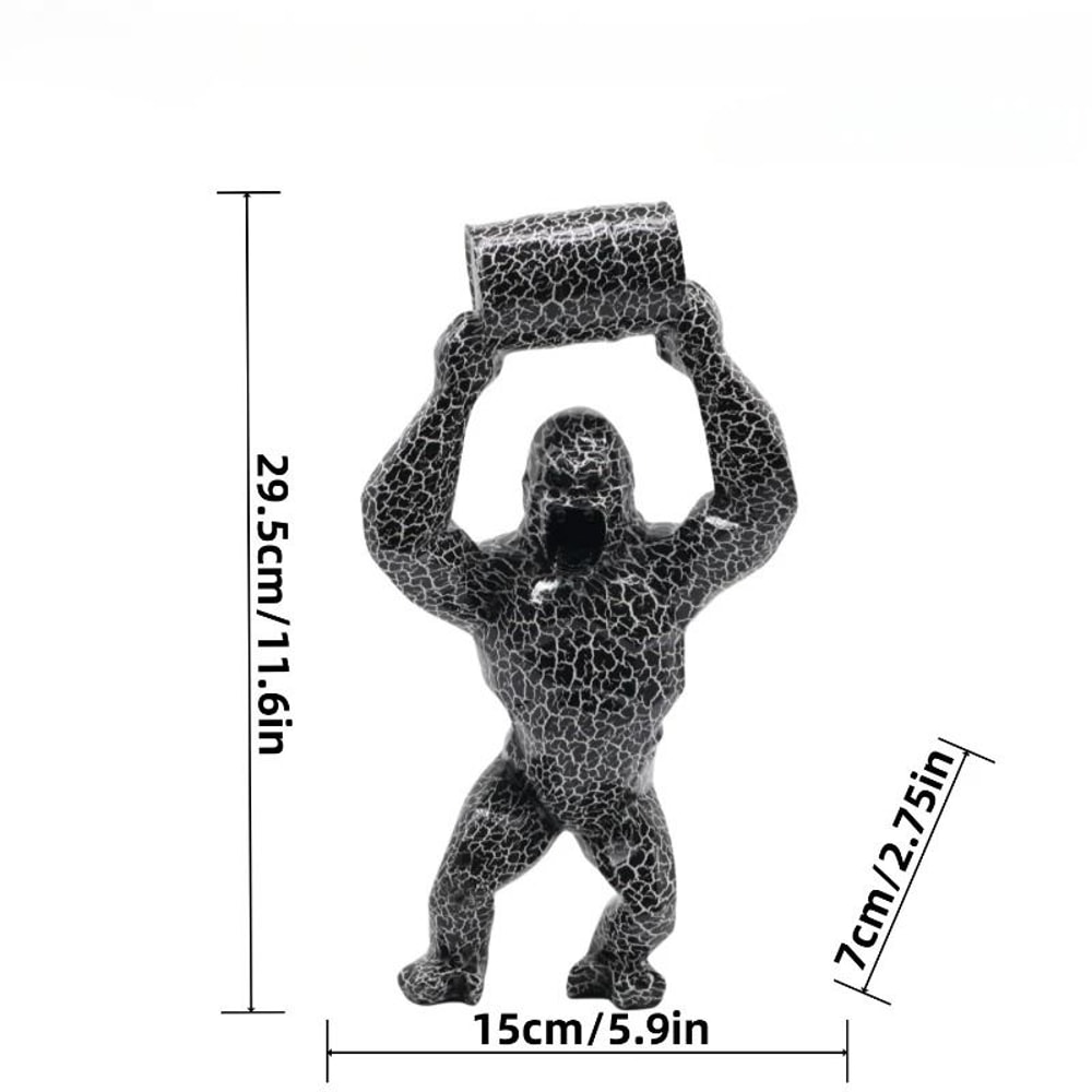 Creative Resin Gorilla Bucket Statue Modern Living Room Shelf Decor 6