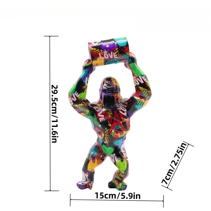 Creative Resin Gorilla Bucket Statue Modern Living Room Shelf Decor 8