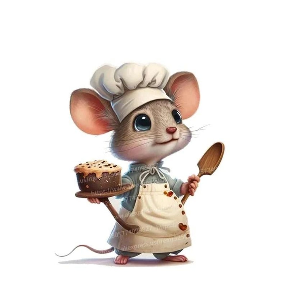 Cute Chef Mouse Wall Sticker Cartoon Kitchen Room Decor Decal 6
