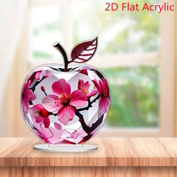 clear crystal apple figurine paperweight for home & office desk decor