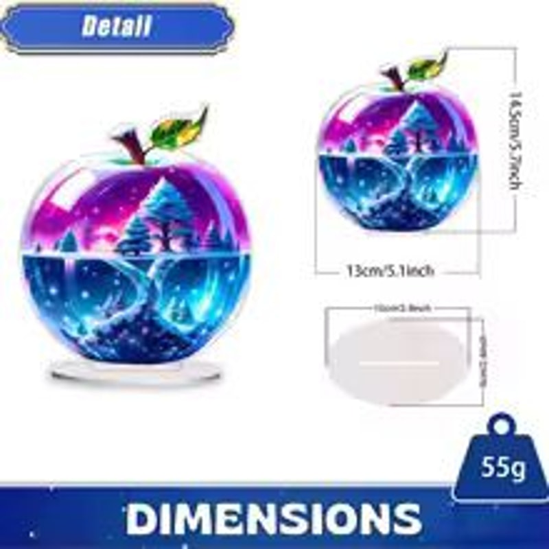 Clear Crystal Apple Figurine Paperweight For Home Office Desk Decor 14