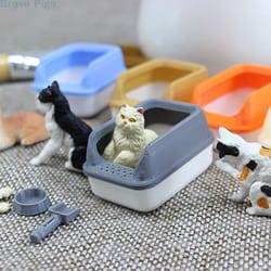 mini dollhouse cat litter box set with shovel for 1to12 miniature scenes