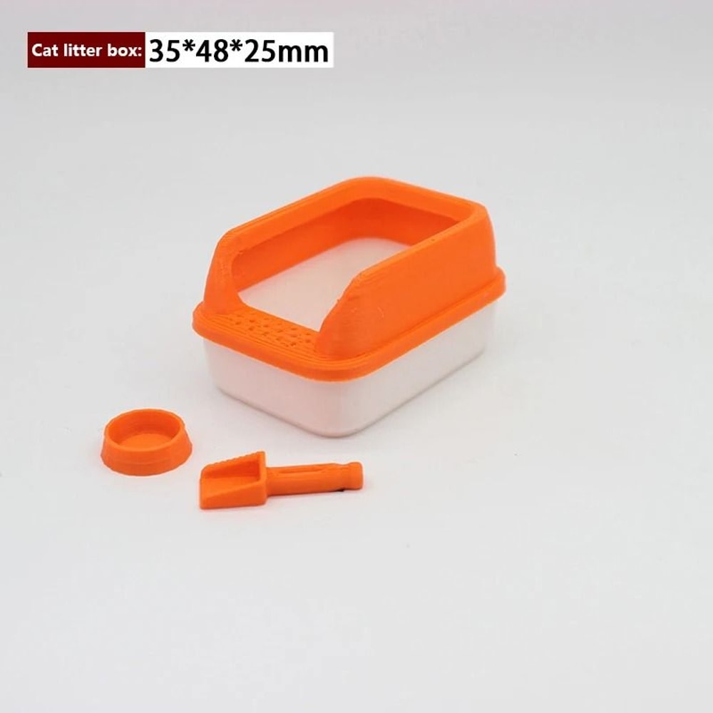 Mini Dollhouse Cat Litter Box Set With Shovel For 1to12 Miniature Scenes 9