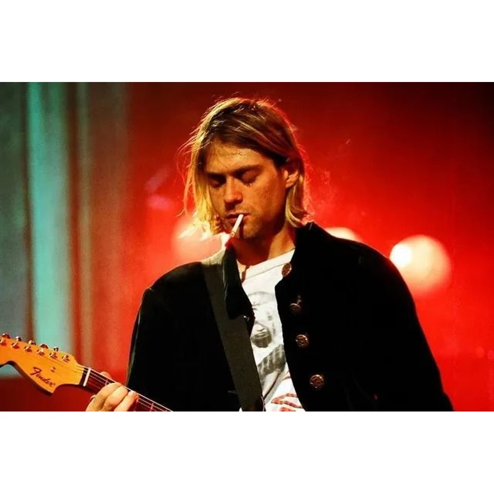 Kurt Cobain Retro Rock Music Canvas Poster For Bar Cafe Home Wall Decor 16