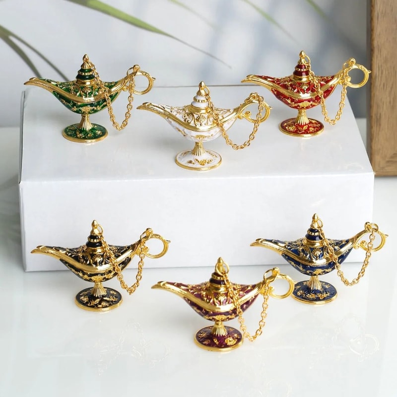 Vintage Aladdin Magic Lamp Ornament For Elegant Home Table Decor 3