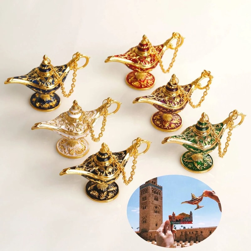 Vintage Aladdin Magic Lamp Ornament For Elegant Home Table Decor 4