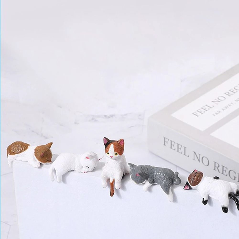 Kawaii Cat Monitor Edge Figurine Set For Cute Office Desk Decor 7
