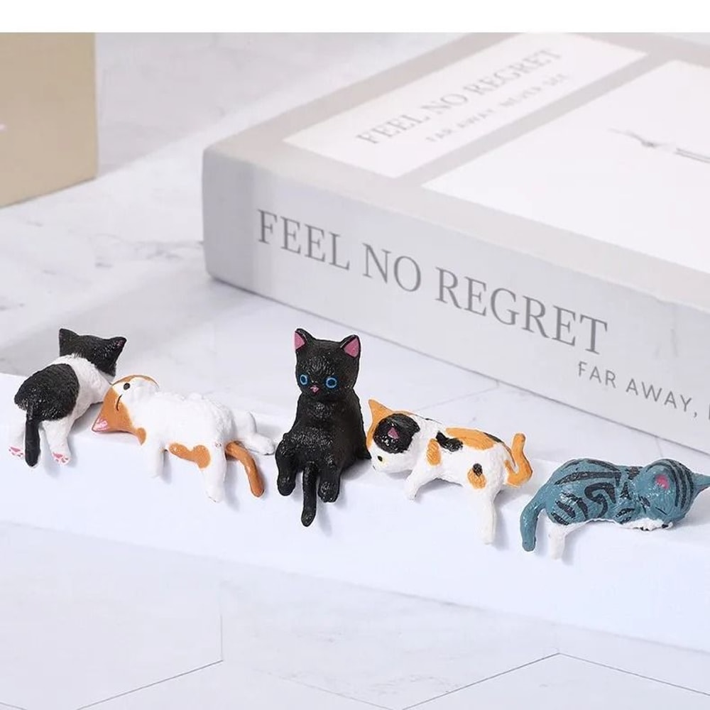 Kawaii Cat Monitor Edge Figurine Set For Cute Office Desk Decor 8