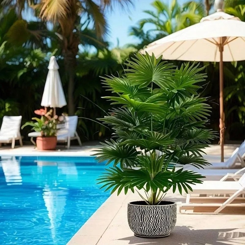 Artificial Fan Leaf Palm Tree Branches For Tropical Home Event Decor 3
