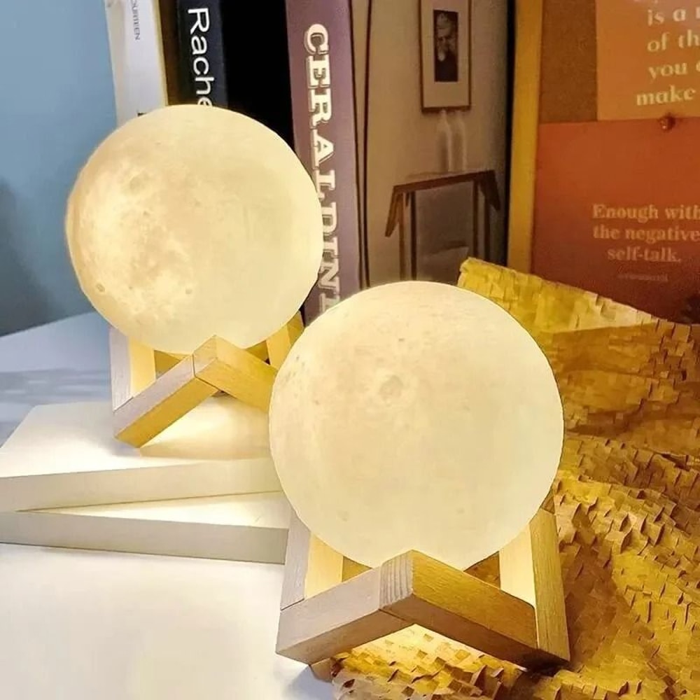 DIY Galaxy Moon Planet Night Light With Stand For Bedroom Desk Decor 5