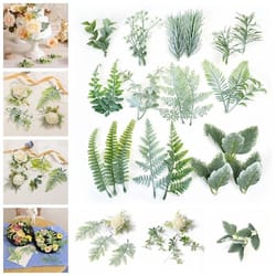10pcs artificial green leaf garland decor for weddings, parties & diy crafts
