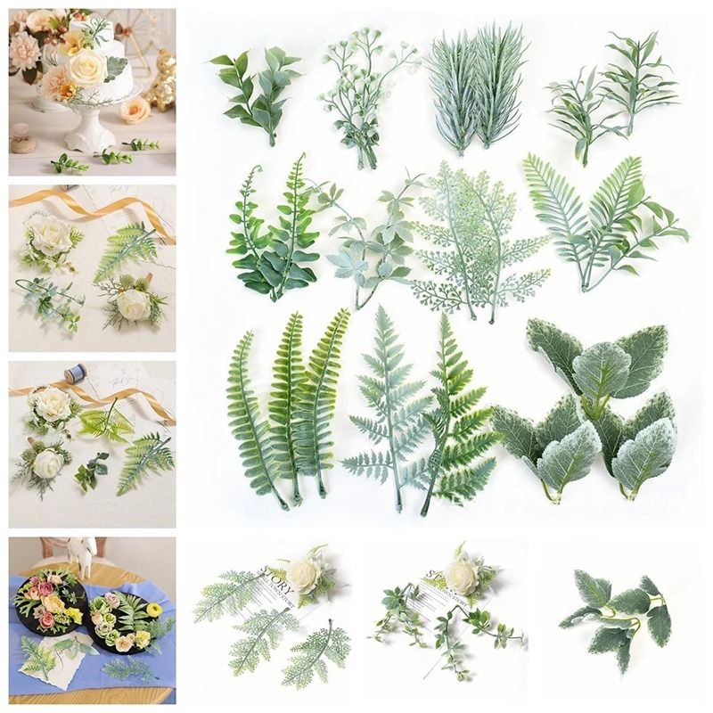 10PCS Artificial Green Leaf Garland Decor For Weddings Parties DIY Crafts 0
