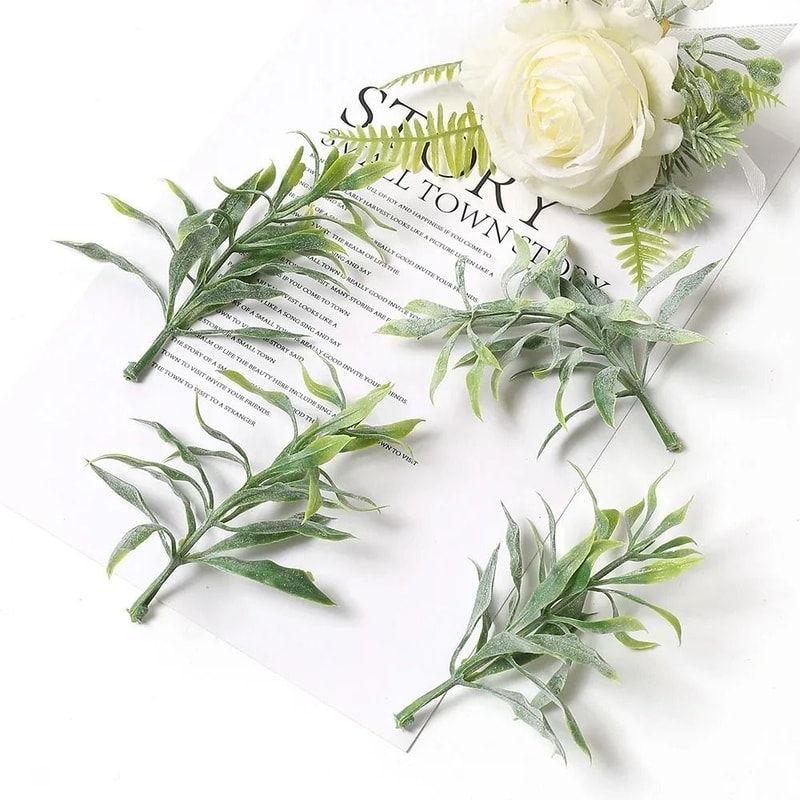 10PCS Artificial Green Leaf Garland Decor For Weddings Parties DIY Crafts 9