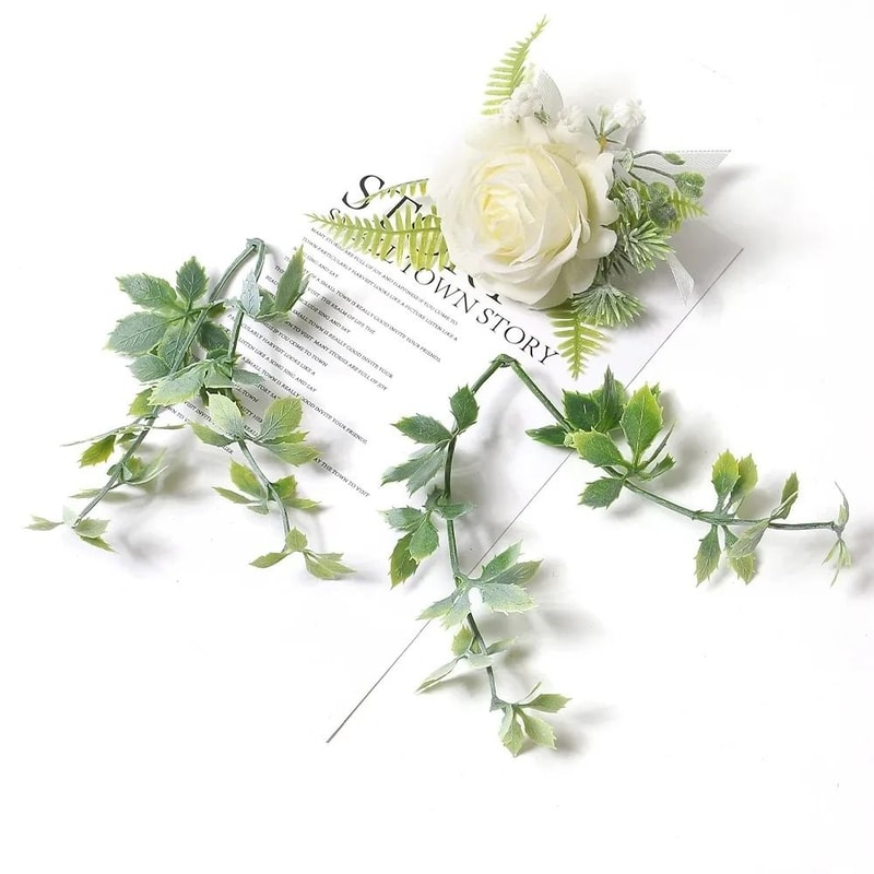 10PCS Artificial Green Leaf Garland Decor For Weddings Parties DIY Crafts 10