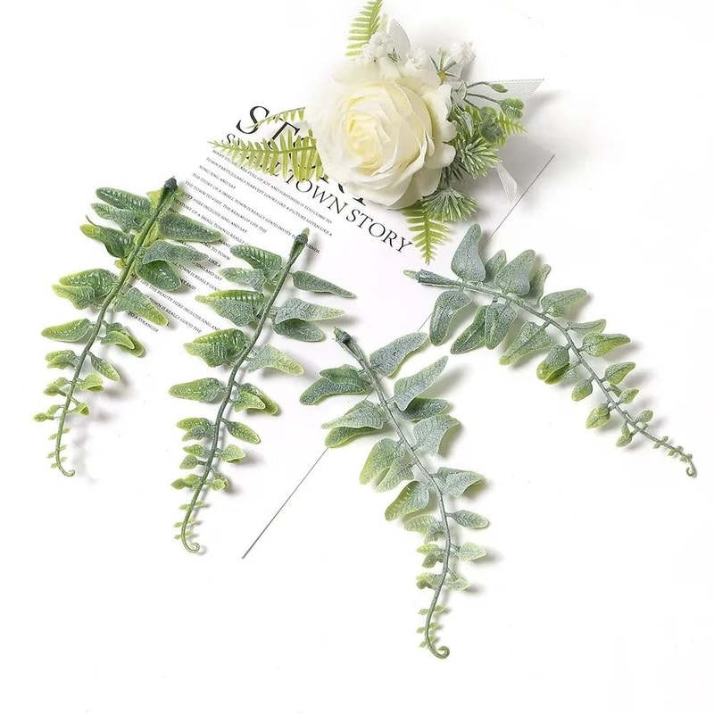 10PCS Artificial Green Leaf Garland Decor For Weddings Parties DIY Crafts 12