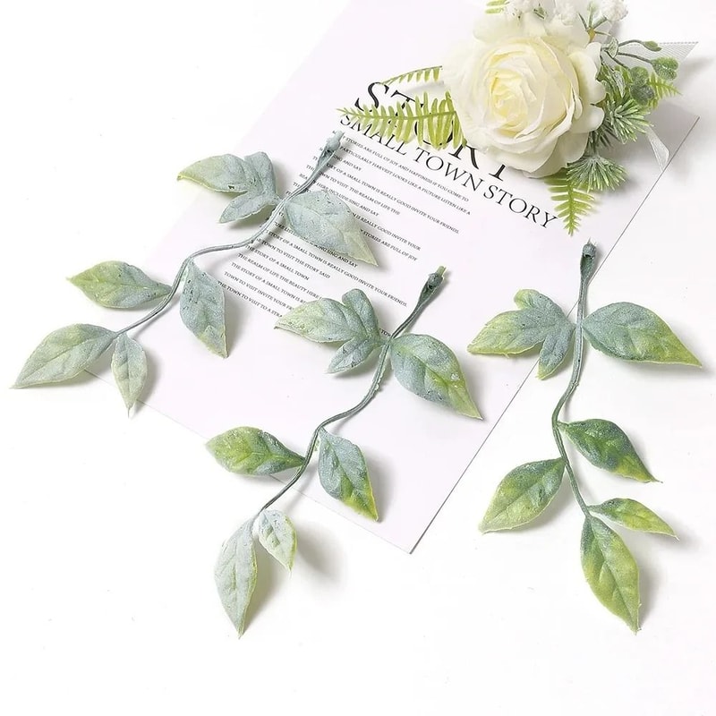 10PCS Artificial Green Leaf Garland Decor For Weddings Parties DIY Crafts 17