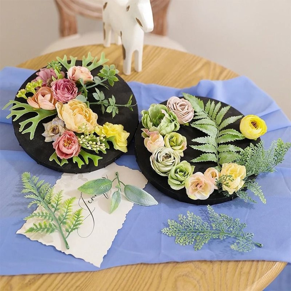 10PCS Artificial Green Leaf Garland Decor For Weddings Parties DIY Crafts 3