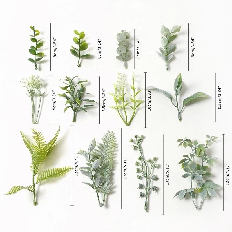 10PCS Artificial Green Leaf Garland Decor For Weddings Parties DIY Crafts 6