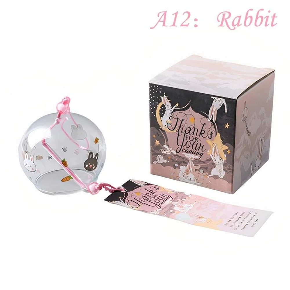 Handmade Japanese Sakura Glass Wind Bell Furin For Home Spa Zen Decor 7