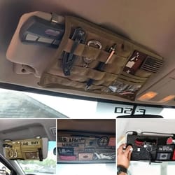 tactical molle sun visor organizer storage pouch for trucks, suvs & outdoor travel