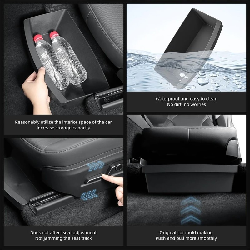 Tesla Model Y Juniper Under Seat Hidden Storage Organizer Box 4