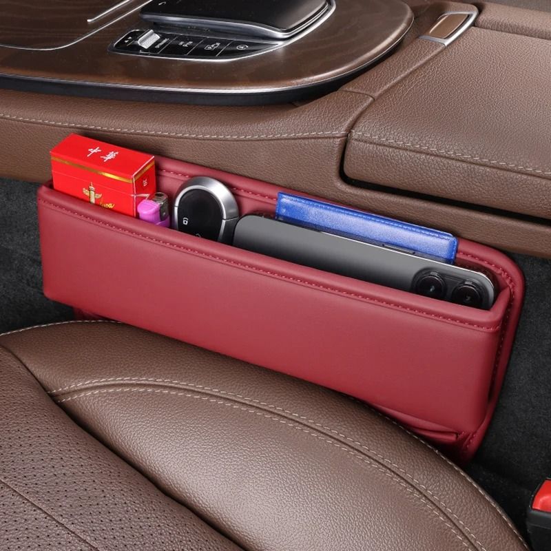 Leather Car Seat Gap Organizer Pocket Storage Box 4