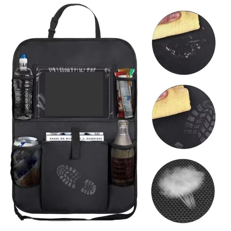 Multifunction Car Backseat Organizer With Touch Screen Tablet Holder Seat Protector 4