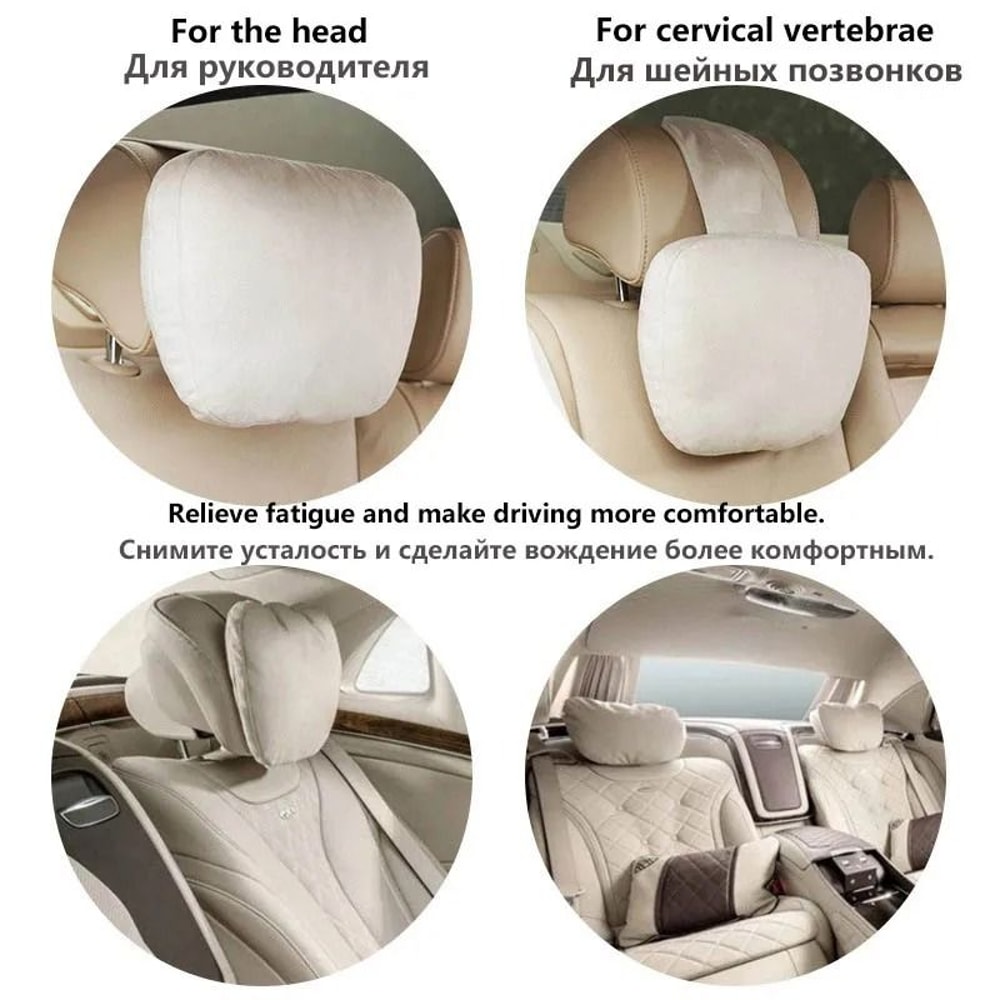 Maybach Style Memory Foam Car Headrest Neck Pillow For MercedesBenz 3