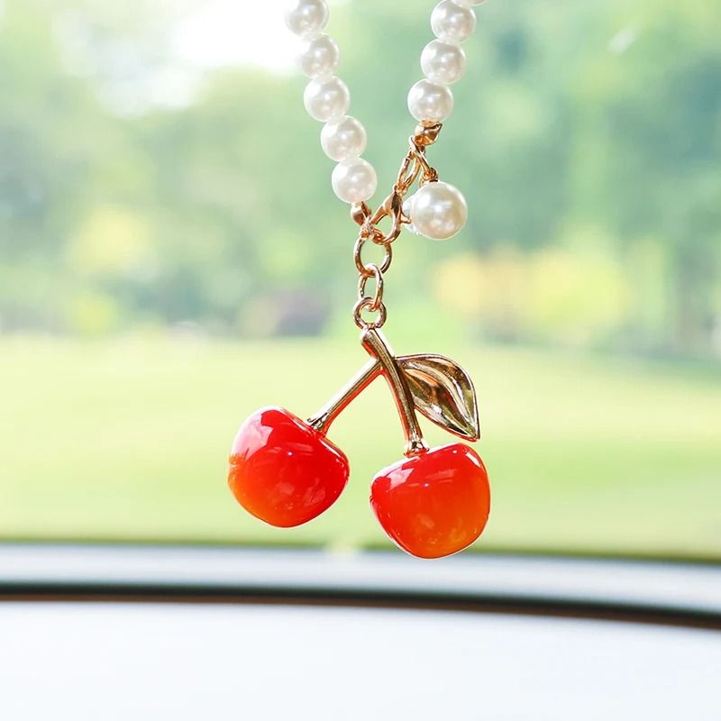 Cute Cherry Rearview Mirror Car Pendant Hanging Decoration 1