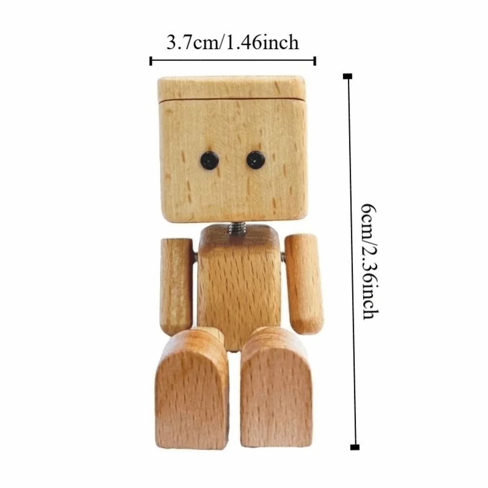 Mini Shaking Wooden Man Car Air Freshener Holder With Magnetic Swing Legs 5