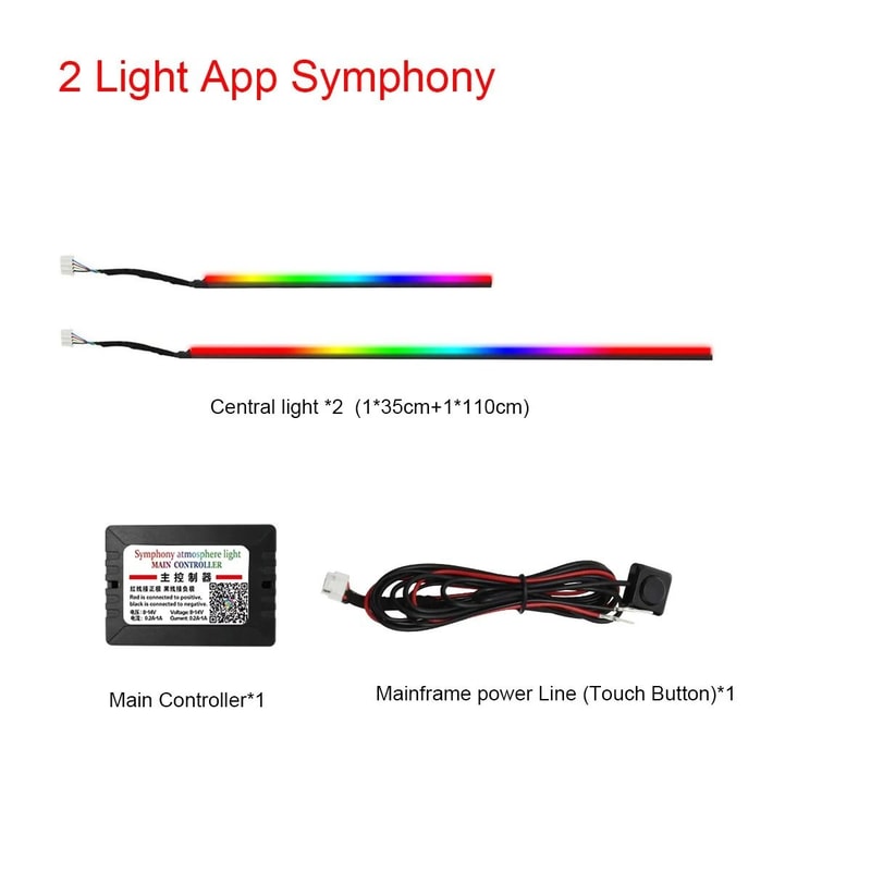 22in1 RGB Symphony Car Ambient Light Acrylic Interior LED Strip Kit 9