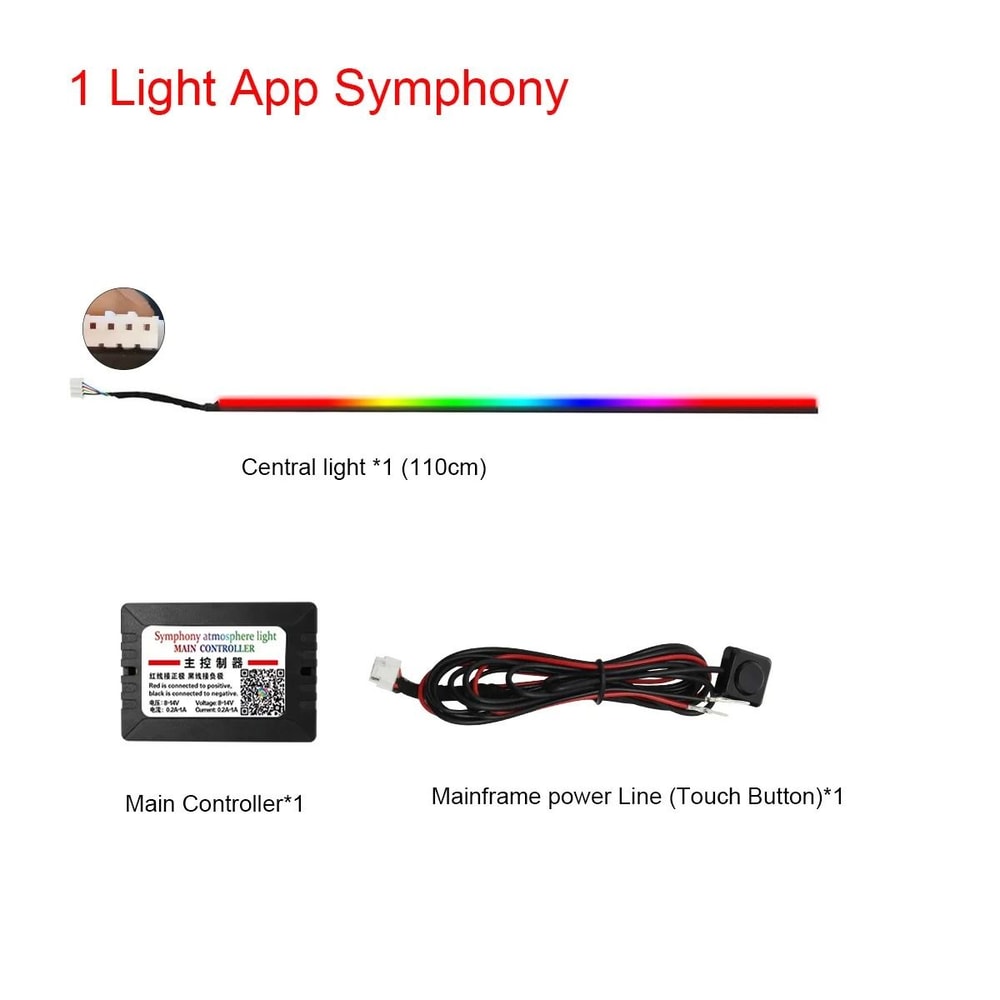 22in1 RGB Symphony Car Ambient Light Acrylic Interior LED Strip Kit 13