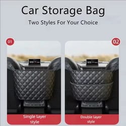 large capacity car middle seat storage net organizer bag
